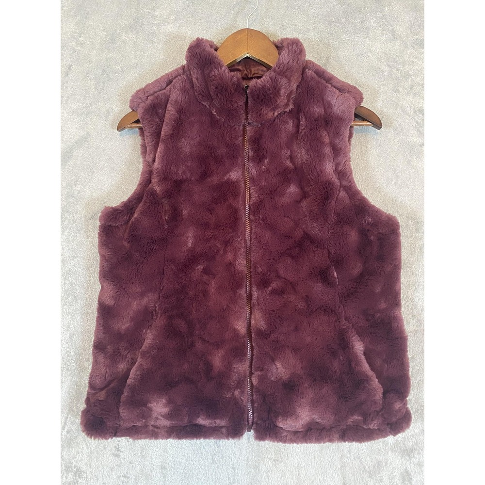 Nicole Miller Vest Womens‎ Small Reversible Faux Fur Quilted Puffer Jacket